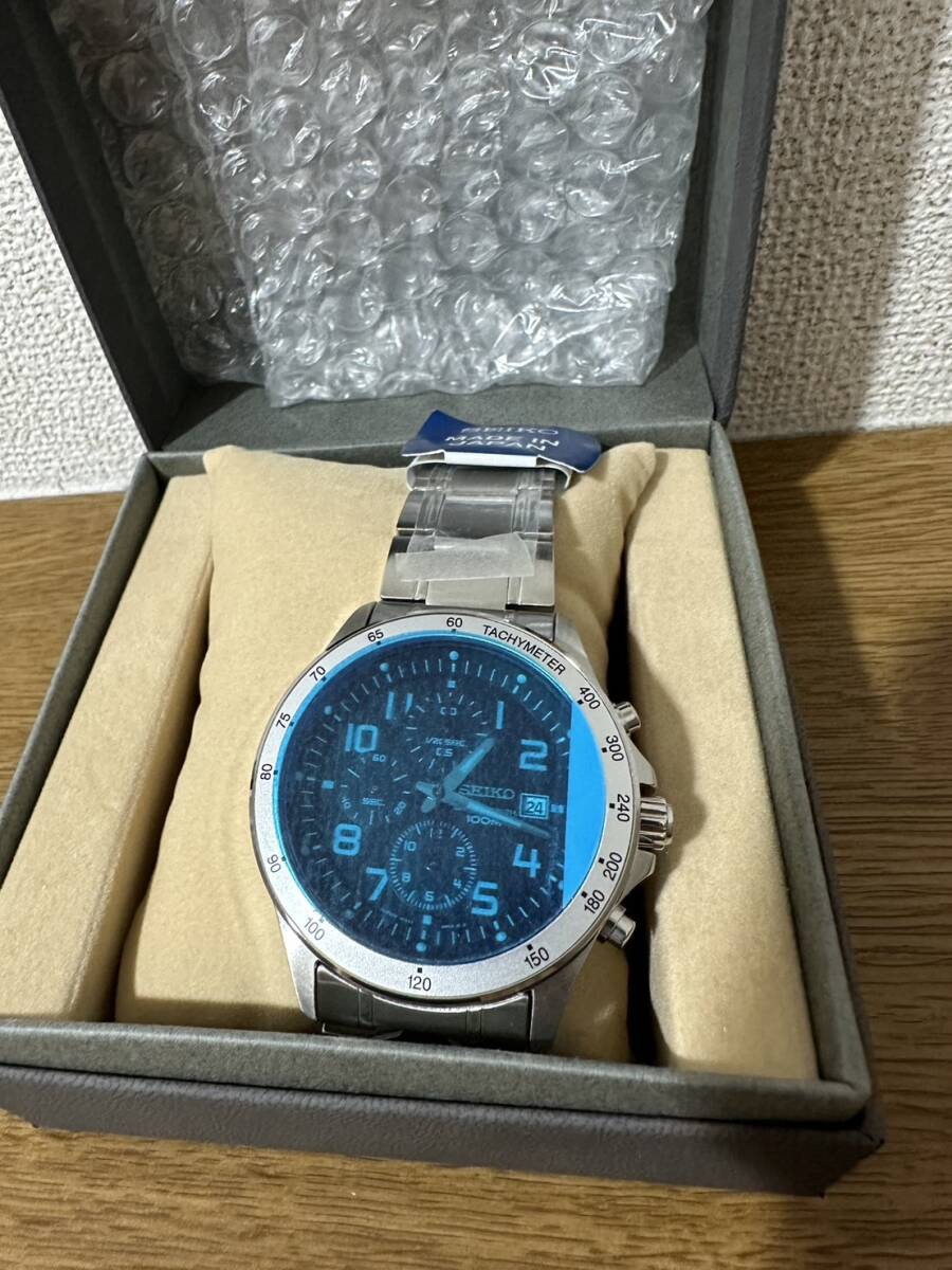 正規品 SEIKO 逆輸入クロノグラフ MADE IN JAPAN 黒文字盤_画像6