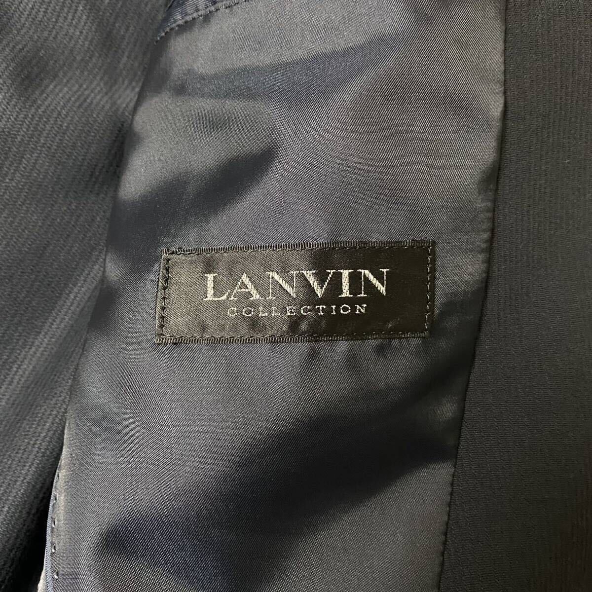 ランバン LANVIN COLLECTION テーラードジャケット ブレザー 2釦 サイズ48 L相当 ブラック 黒 高級感 メンズの画像7