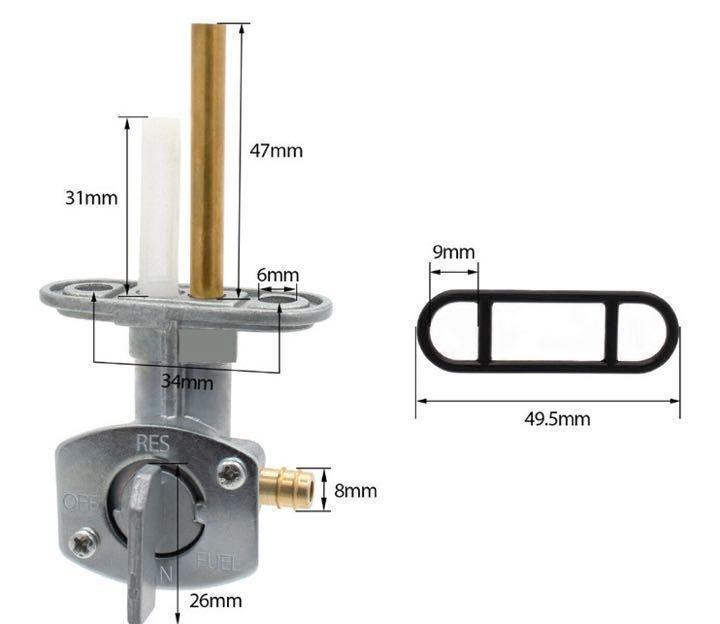 ヤマハ 用 フューエルコック 燃料コック XT250T TW125 TW200 TW200E TW225E TT250R AG200 セロー225 TDR80 TDR250 RZ125 RZ250 XT250の画像2