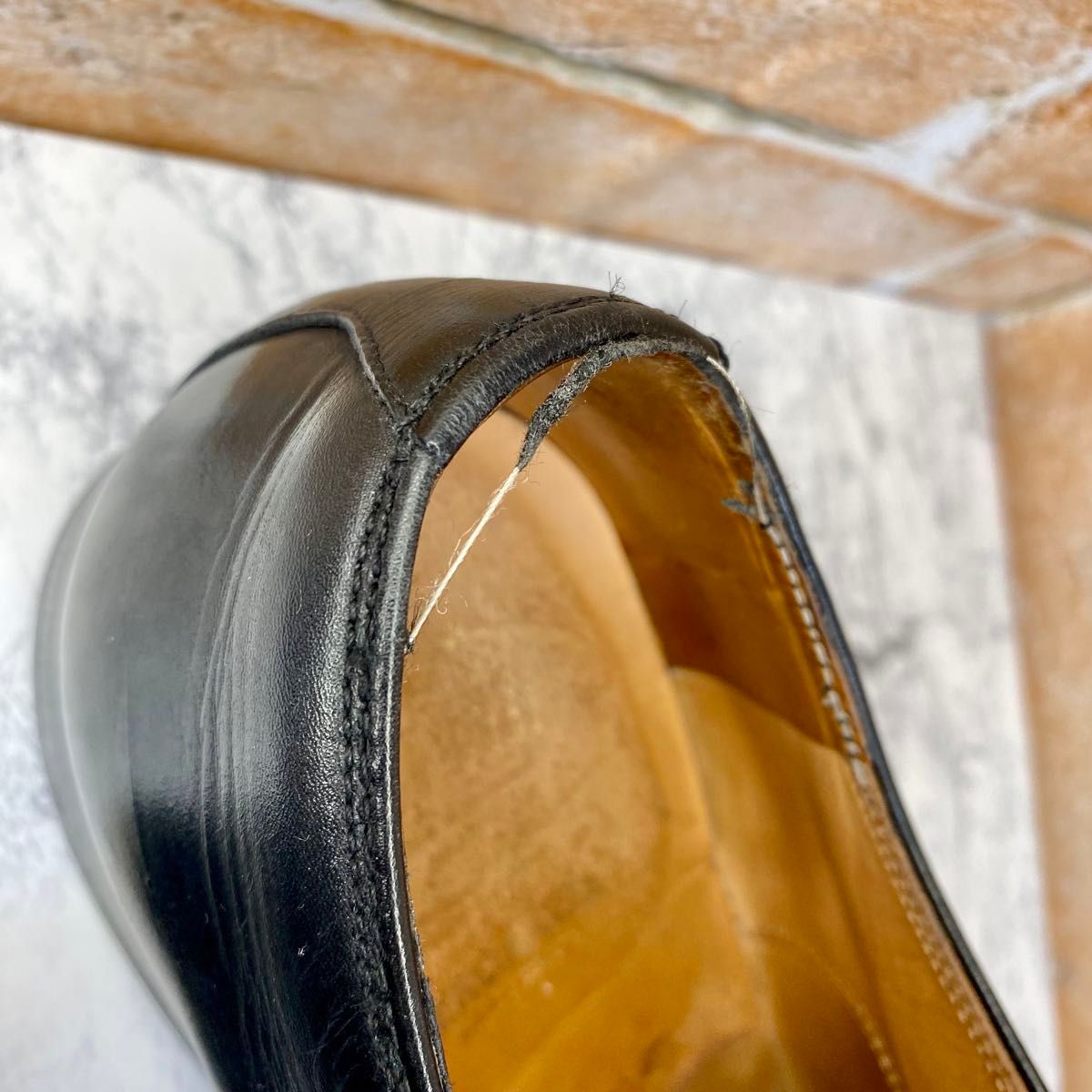 【メンズブランド革靴】スコッチグレイン26.5cm 人気ストレートチップ ブラック