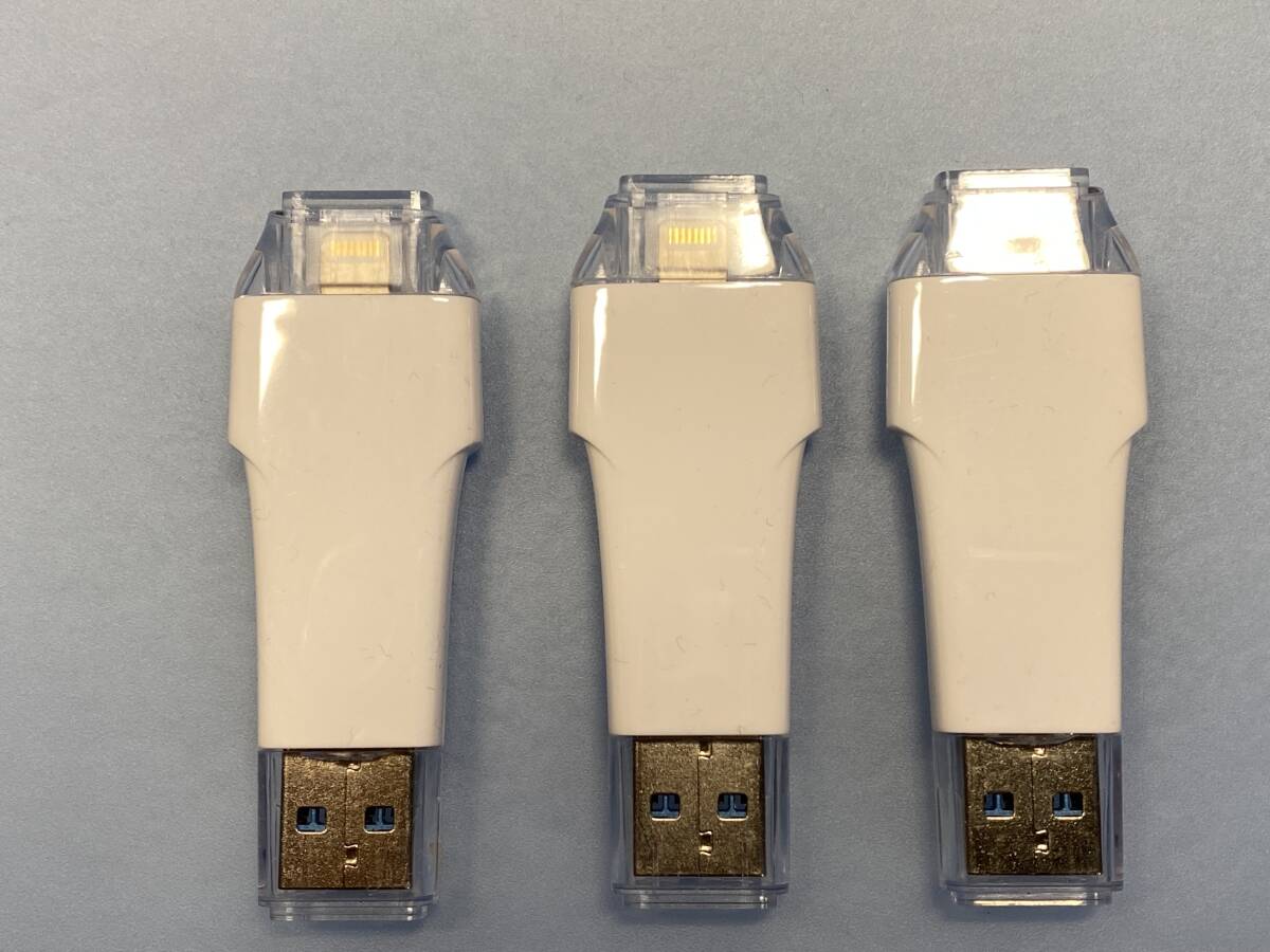 USB32GBメモリ　USB3.0/LIGHTNINGコネクタ仕様　3本セット　定形外郵便送料無料_画像2