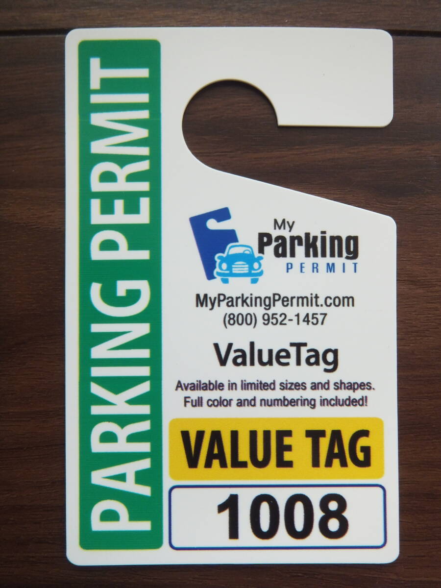 ◆新品U.S.駐車許可書【Parking Permit Hang Tags】sampleパーキングパーミット ◆送料230円～_画像1