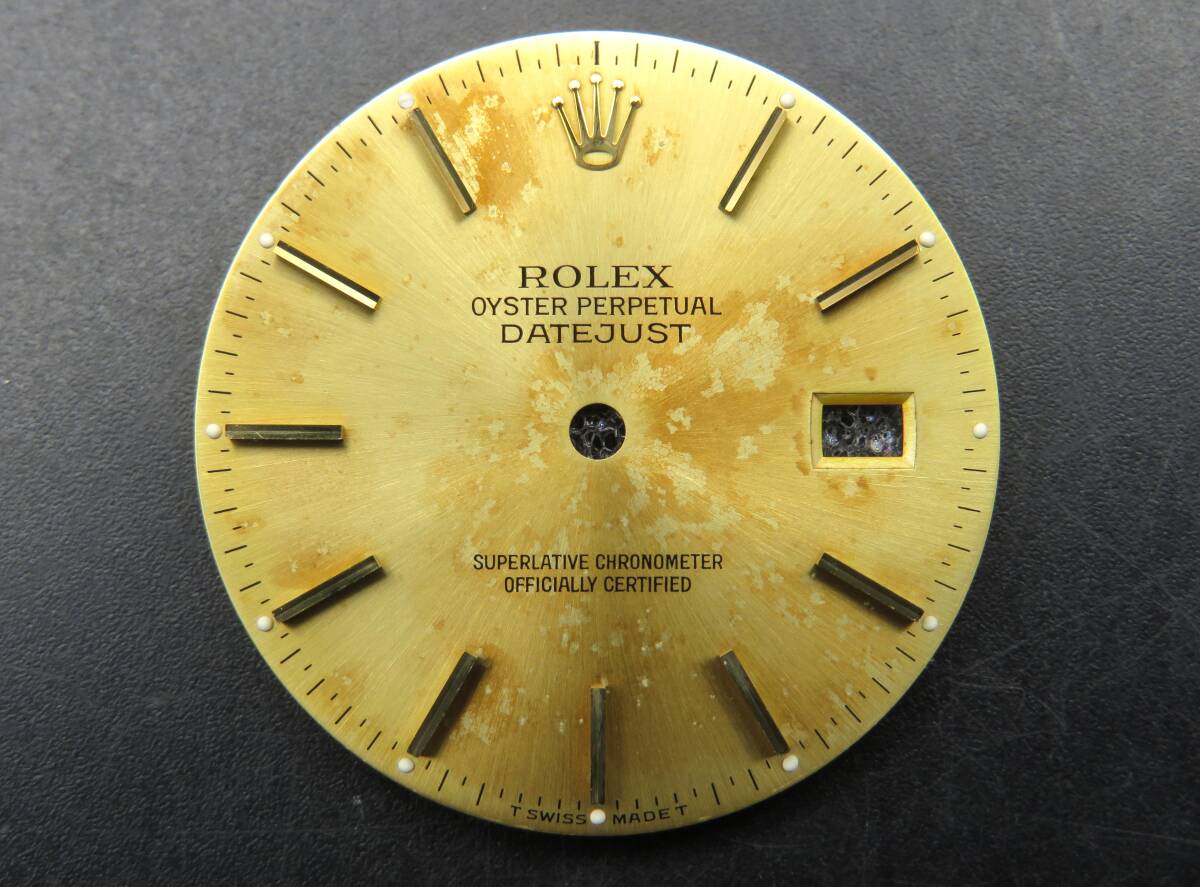 1円～！ROLEX ロレックス 純正ダイヤル デイトジャスト用 Ref.16013・16233等に シャンパン文字盤 メンズ 腕時計 パーツ 15の画像1