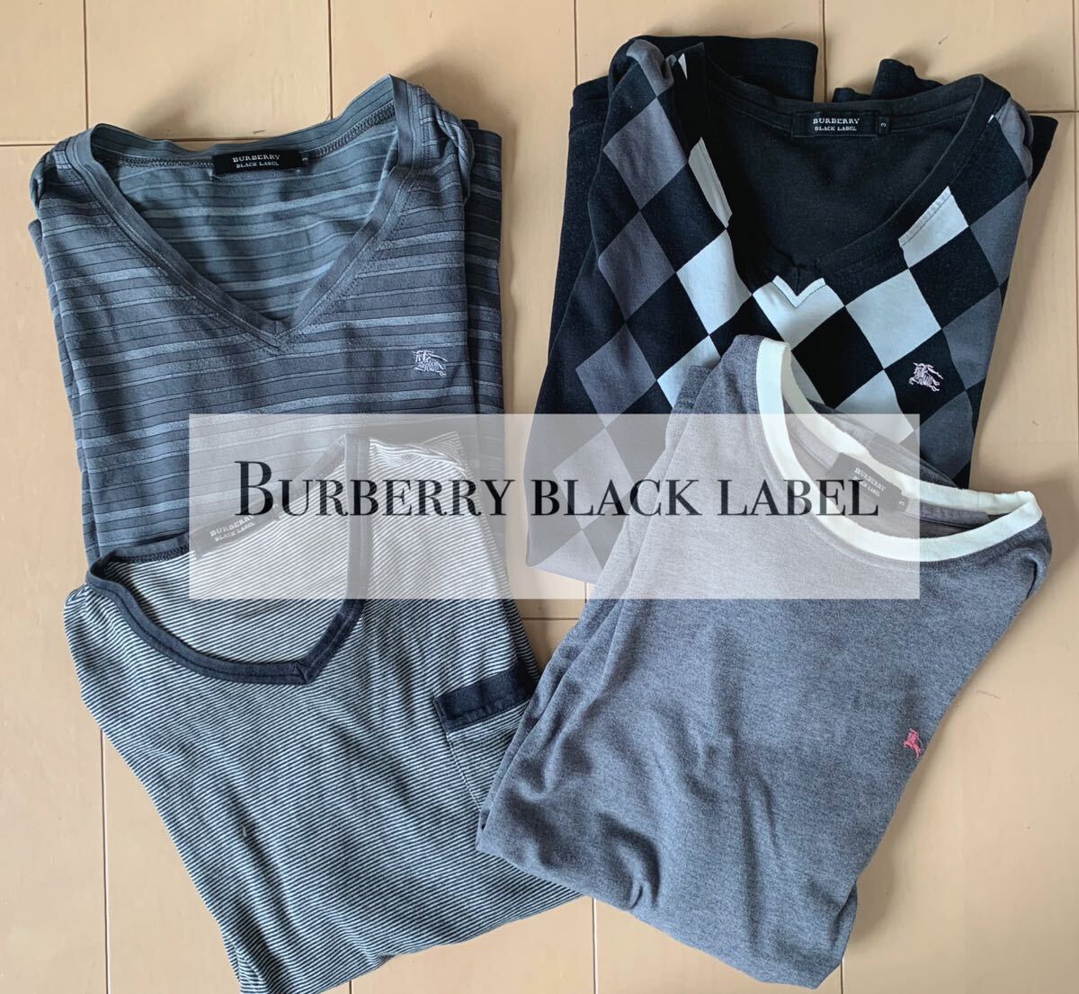 春夏秋！Tシャツ４枚セット（難あり） BURBERRY BLACKLABEL/バーバリーブラックレーベル 3(L) メンズ 本物（百貨店購入）の画像1