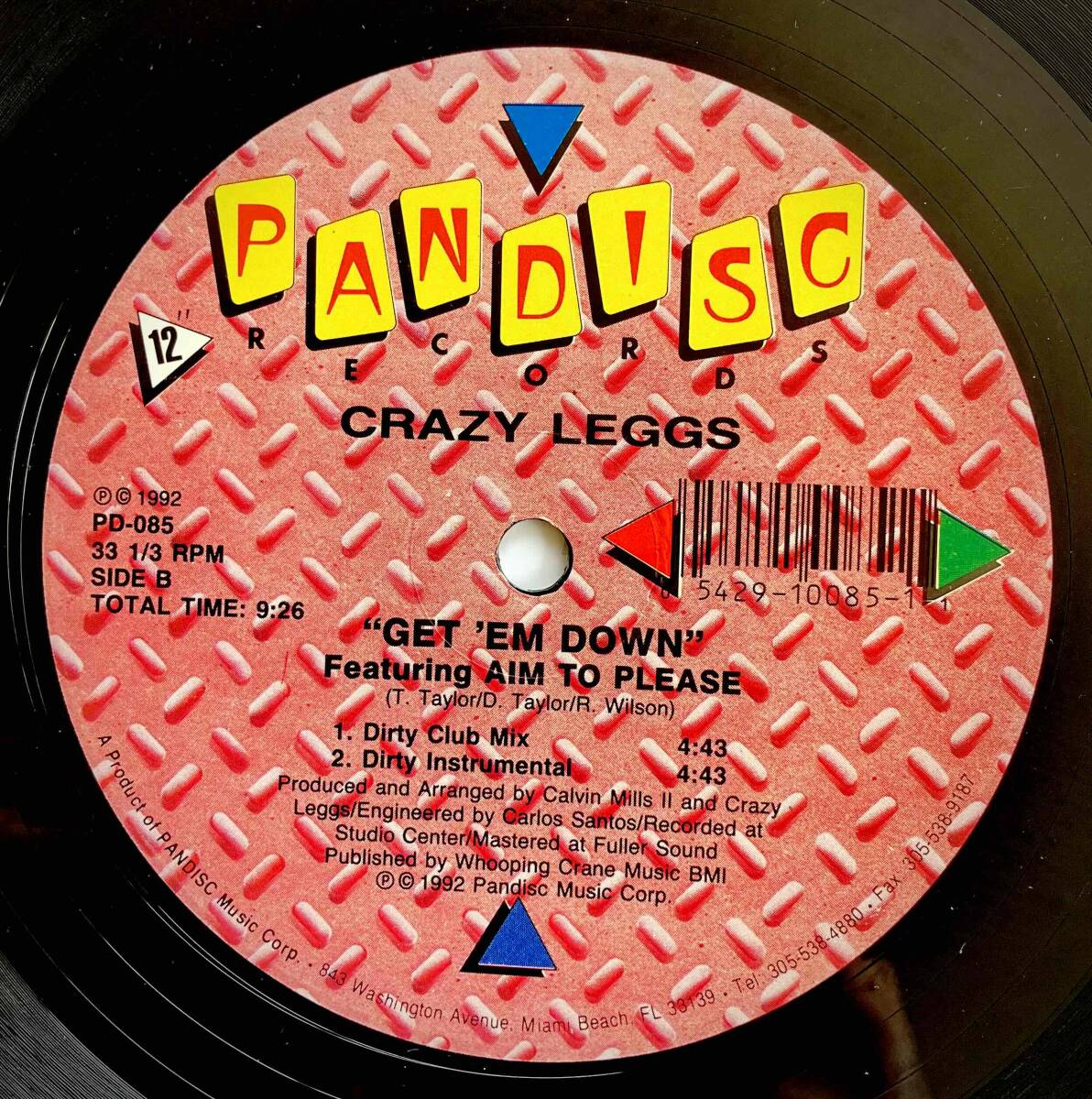 Crazy Leggs Featuring Aim To Please / Get 'Em Down【12''】1992 / US / Pandisc / PD-085_画像3