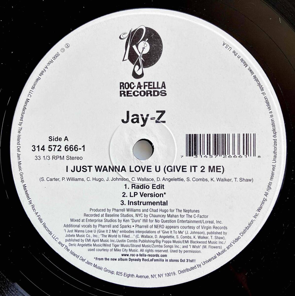 Jay-Z / I Just Wanna Love U (Give It 2 Me)【12''】2000 / US / Roc-A-Fella Records / 314 572 666-1_画像2