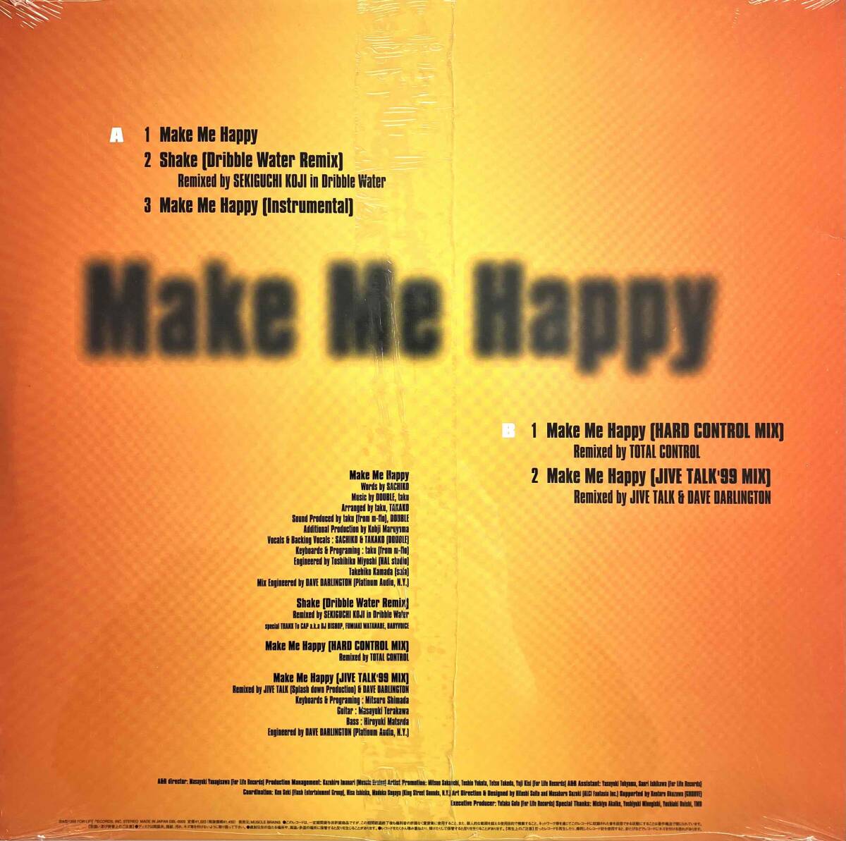 Double / Make Me Happy【12''】1999 / JPN / For Life Records / DBL-0003 / 検索：333yen vinyl / 未開封_画像2