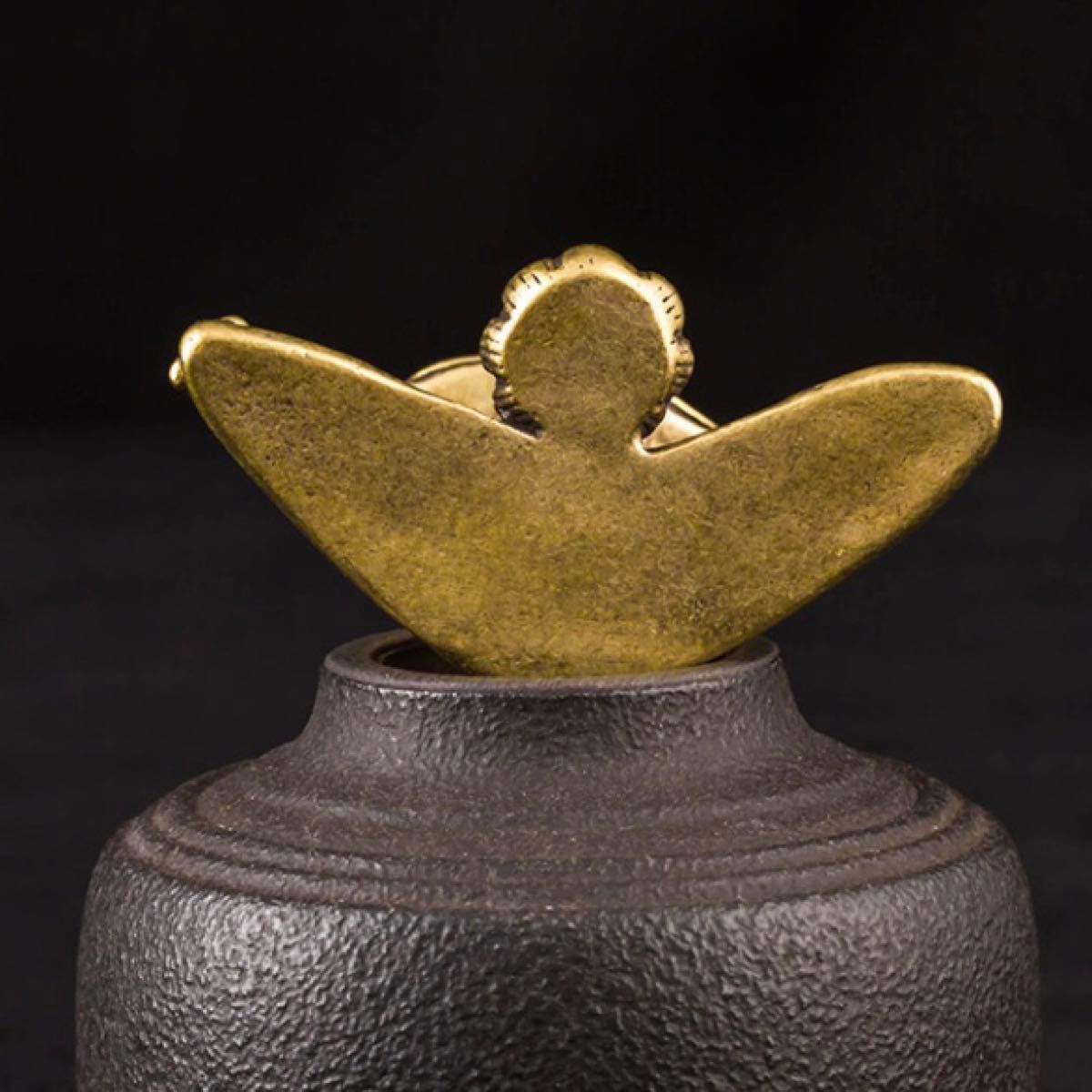 カエル かえる 蛙 お香 線香 お香立て 運気アップ 運気上昇 風水 占い 縁起物 アンティーク ビン テージ 真鍮 黄銅