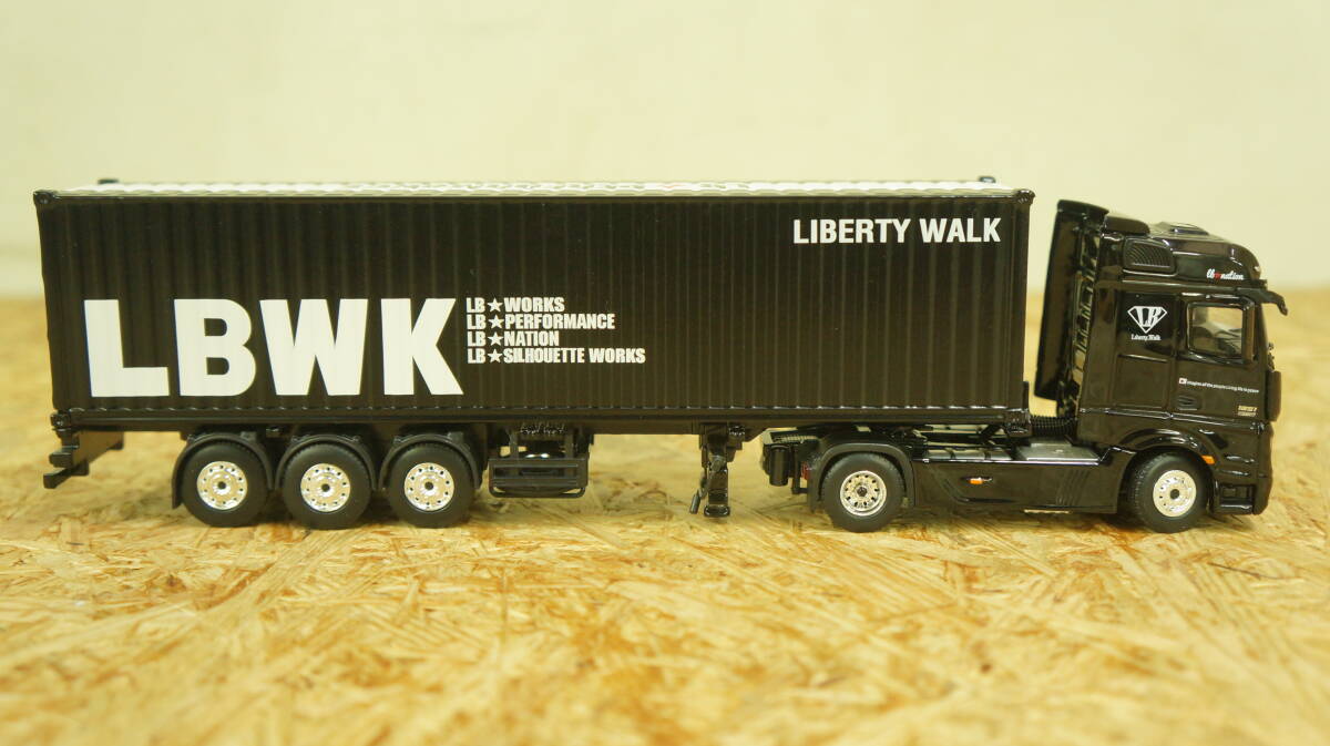 MINIGT Mercedes Benz Actros Benz black LBWK container 1/64 scale secondhand goods remarkable wound, dirt less 