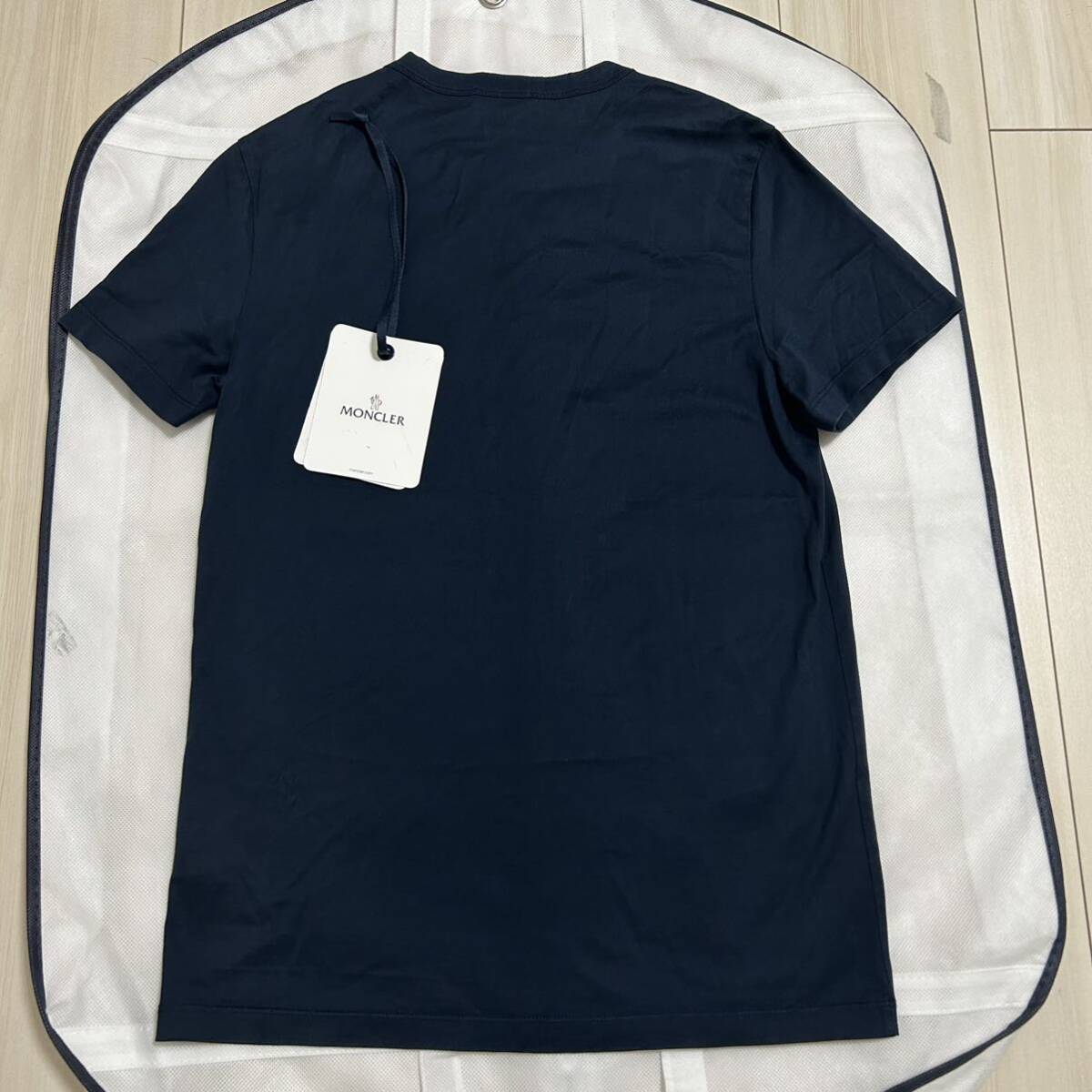 【最安値】MONCLERモンクレール ダブルワッペン 半袖Tシャツ ネイビー Sの画像2