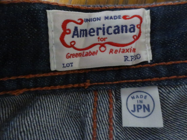 Ａｍｅｒｉｃａｎａ　ＭＡＤＥ　ＩＮ　ＪＡＰ　アメリカーナ　インディゴデニム　ボタンフライペインターパンツ　Ｍ　日本製_画像7