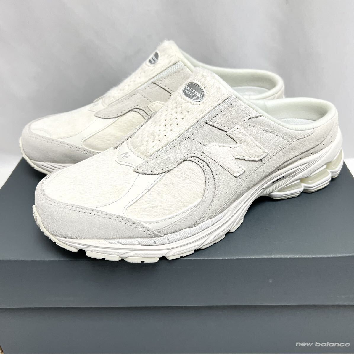 25cm 新品 ニューバランス 2002 ミュール M2002 RMQ Mule ホワイト サンダル 高級 ハラコ NEWBALANCE 白 2002R スニーカー メンズ 2002RMQ