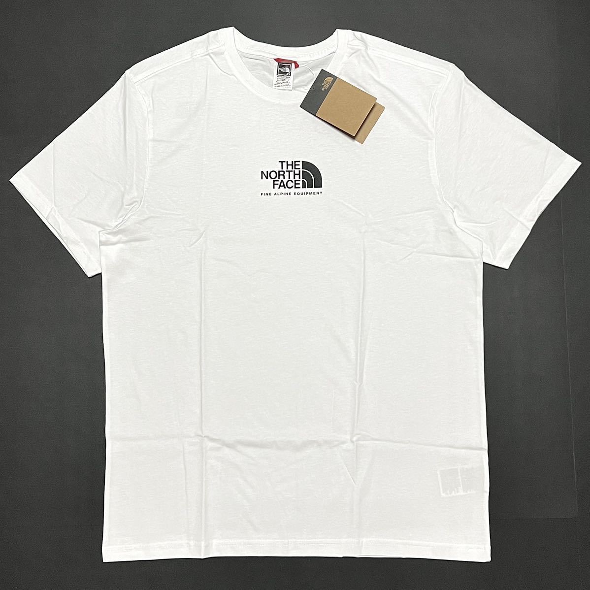 XL 新品 海外限定 ノースフェイス センター ロゴ Tシャツ 白 ホワイト FINE ALP TEE 3 半袖 ショートスリーブ ファイン アルプ ロゴT_画像4