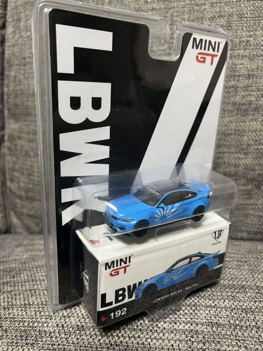 MINI GT 1/64 LB限定ブリスター　192 LB WORK BMW M4 baby blue レア品_画像2