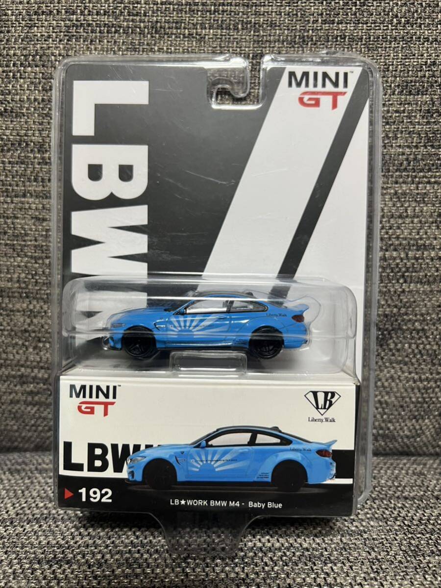 MINI GT 1/64 LB限定ブリスター　192 LB WORK BMW M4 baby blue レア品_画像1