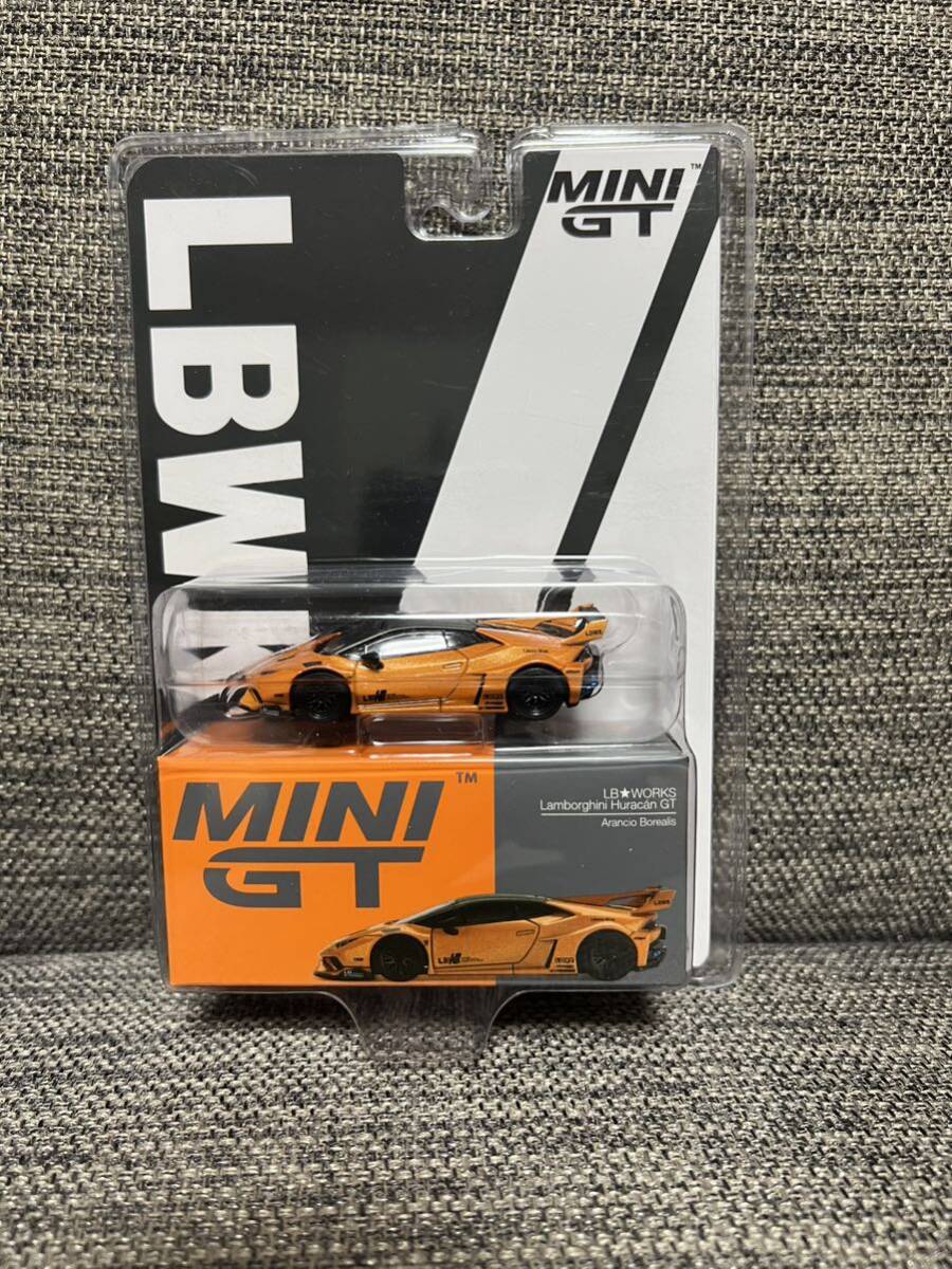 MINI GT 1/64 LB限定ブリスター 355 LB WORKS Lamborghini Huracan GT Arancio Borealios レア品の画像1