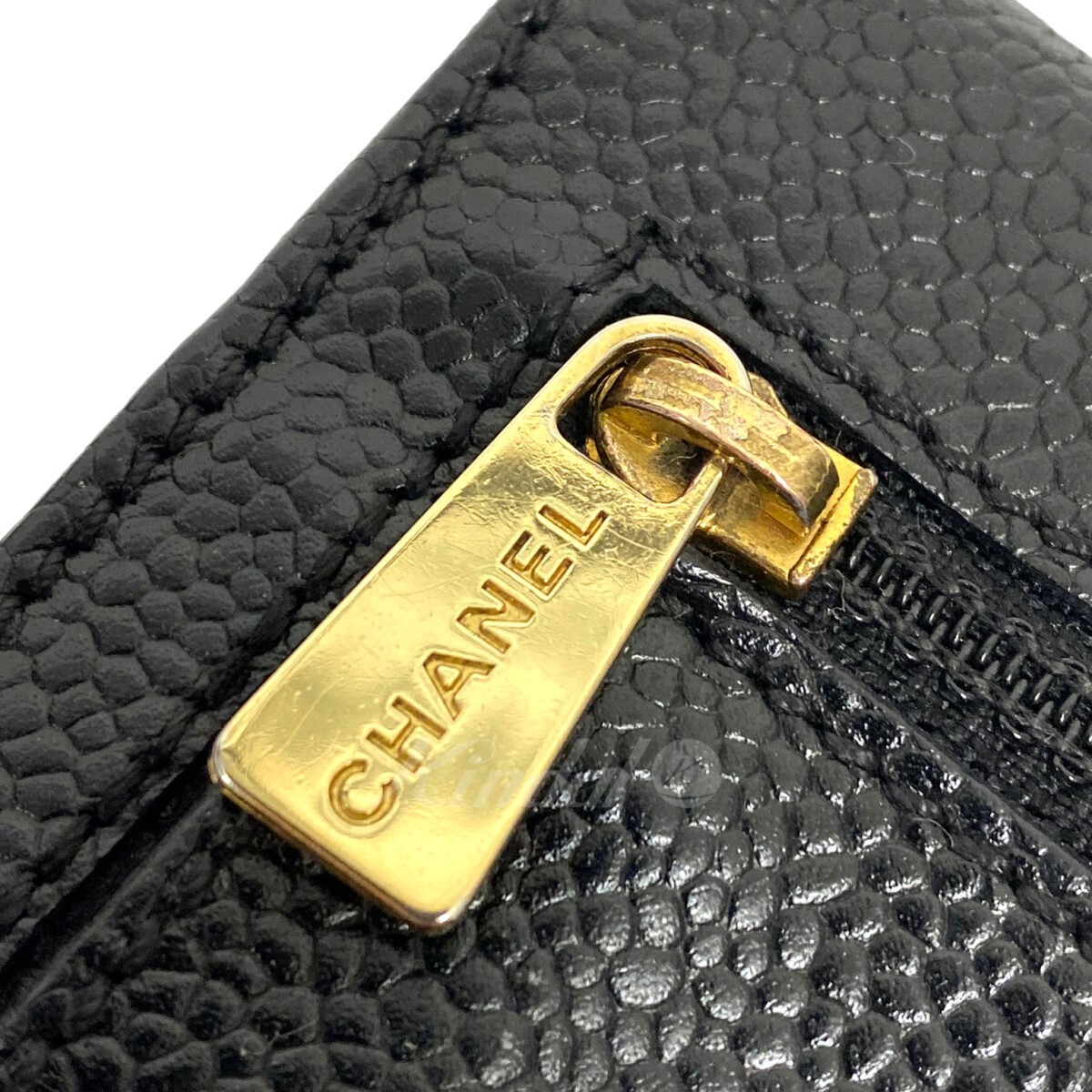 CHANEL A13226キャビアスキンCoCoココマーク三つ折り財布ウォレット8069000103014_画像2