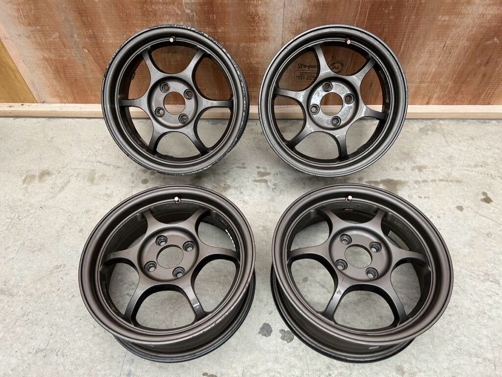 Black Racing PCD100 4H 15 × 5.5J +47 ブラックレーシング 4本 アルミホイール ホイール 社外ホイールの画像1