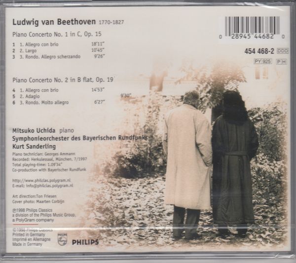 [CD/Philips]ベートーヴェン:ピアノ協奏曲第1&2番/内田光子(p)&K.ザンデルリング&バイエルン放送交響楽団 1997.7_画像2
