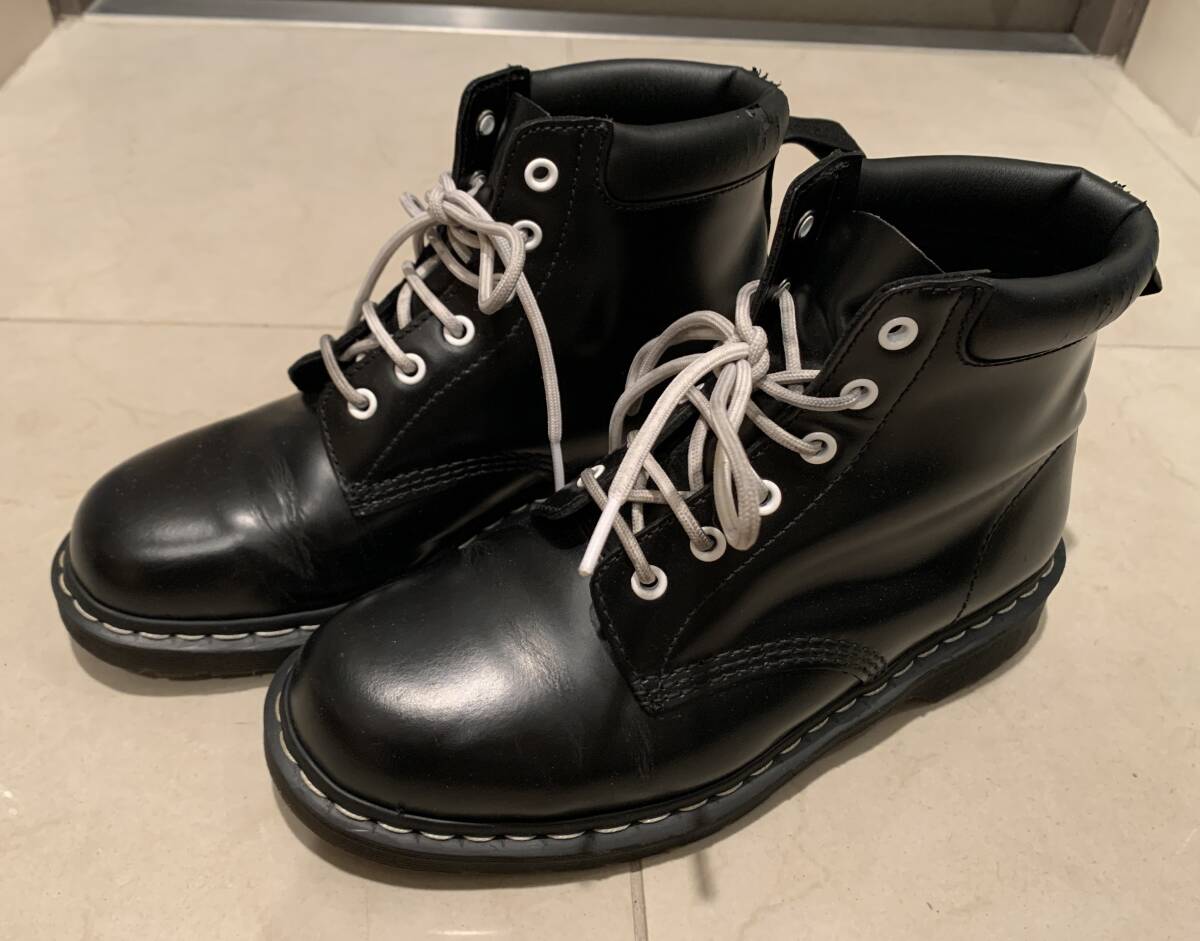 Dr.MARTENS ドクターマーチン 939 BLACK NOIR 6ホールブーツ UK8 (27cm相当) 白ステッチ おまけ付き_画像1