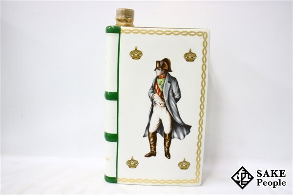 ◆1円～ カミュ ナポレオン ブック 白 緑 陶器 700ml 度数記載なし 箱 外箱 替え栓付き コニャックの画像2