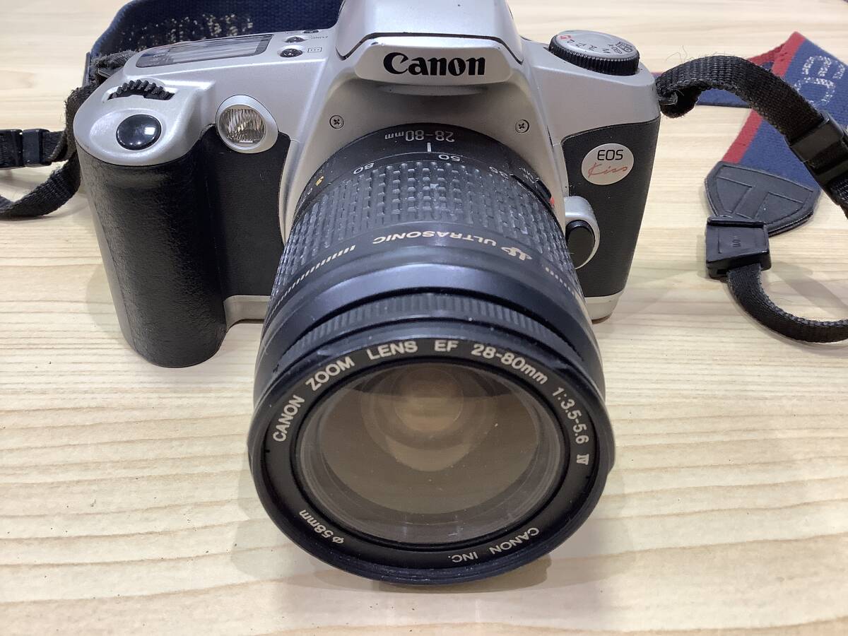 1509◆Canon キャノン EOS Kiss 一眼レフ カメラ フィルムカメラ 28-80mm 動作未確認 保管品の画像2