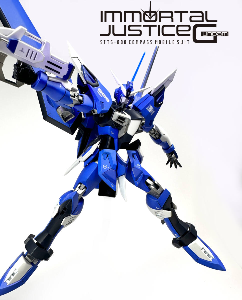 HG 1/144 イモータルジャスティスガンダム 塗装済完成品 ガンプラ_画像2