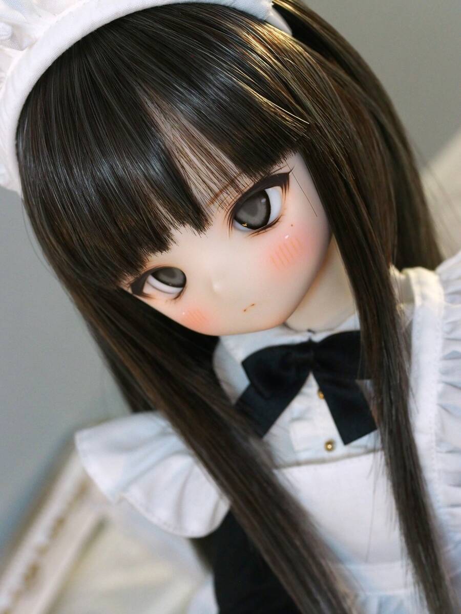 【Miel☆Magical】DDH-01 セミホワイト肌 カスタムヘッド＋デカールアイ2種類＋wig ※パテ盛りの画像1