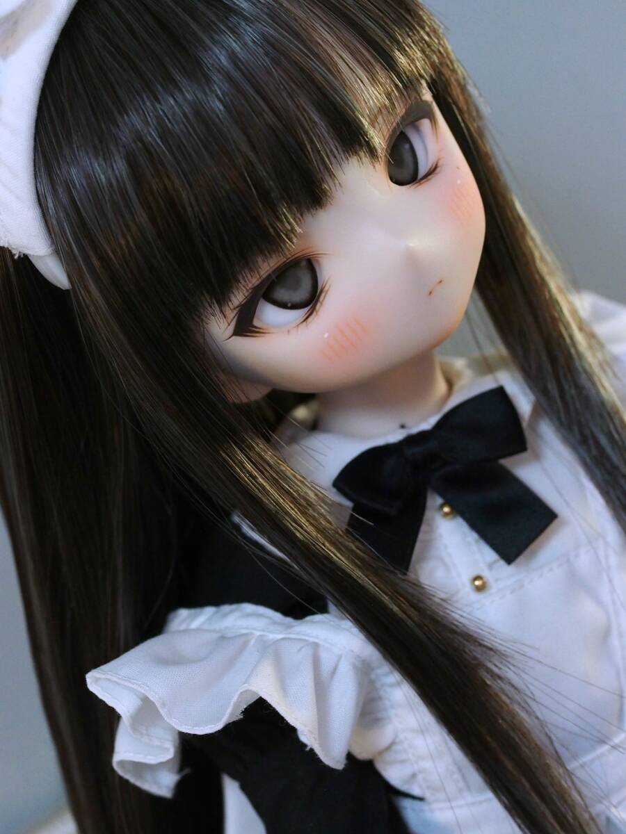 【Miel☆Magical】DDH-01 セミホワイト肌 カスタムヘッド＋デカールアイ2種類＋wig ※パテ盛りの画像6