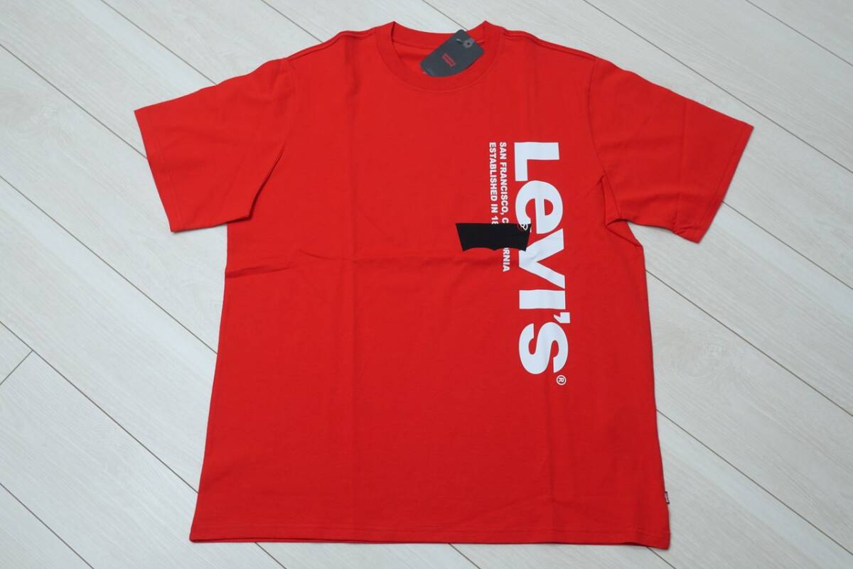 新品リーバイス16143-0910 JP Lサイズ/US Mサイズ ロゴT リラックスフィット 半袖 Tシャツ レッド/赤 ショートスリーブ カットソーの画像1