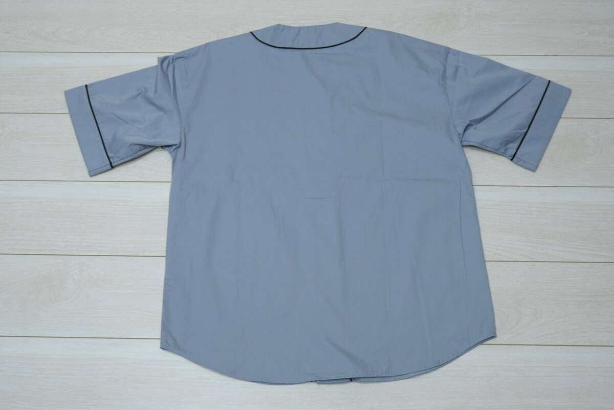 新品BACK NUMBER BN4301313213-0095 Mサイズ ベースボールシャツ グレー/灰色 半袖シャツ 夏 羽織 メンズ Right-onの画像4