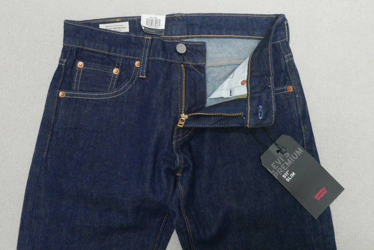  new goods Levi's 04511-3006 W27 511 slim indigo * rinse dark blue cell bichi red ear stretch Denim BIG-E Right on limitated model 