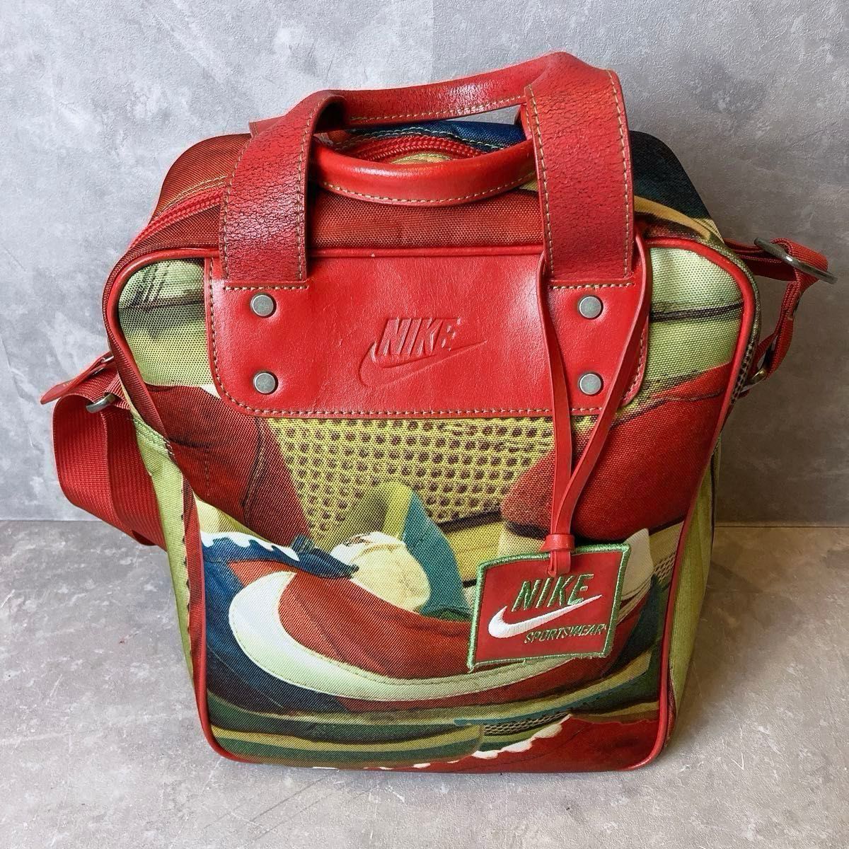 廃盤希少品　NIKE ナイキ　90年代　 2way トートバッグ ショルダーバッグ　ヴィンテージ　レトロ　総柄　おしゃれ　