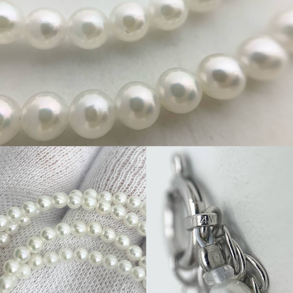 1 jpy ~! pearl necklace 6ps.@ summarize SILVER K14 K14WG silver gross weight 201.1g accessory pearl 925