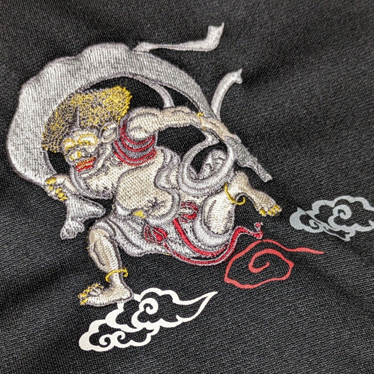  【SKKone】風神雷神 刺繍 スカジャン風 デザイン ジャージ スカジャージ トラックジャケット