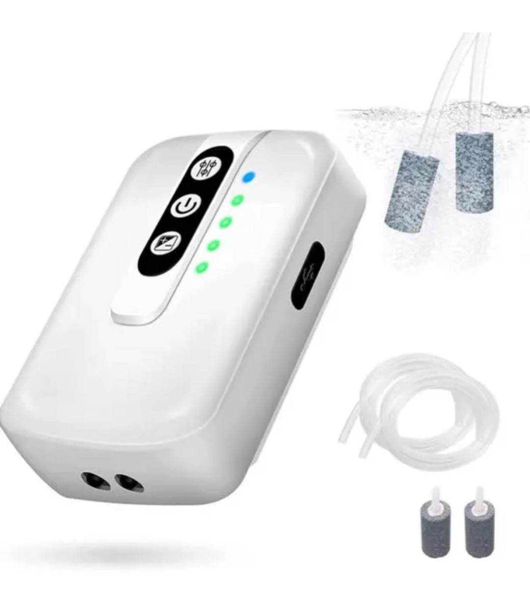 エアーポンプ 釣り エアーポンプ 水槽 ポンプ エアー吐出量可調節 携帯式 USB充電 電池内蔵 酸素提供ポンプ エアー吐出量可調節 携帯の画像1