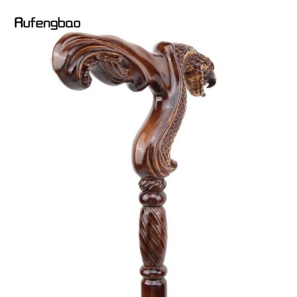DA016:コブラスネークブラウンの木製ウォーキングスティック　装飾的なコスプレパーティー　ハロウィーンの杖　クロエ ハロウィーン 93cm_画像5