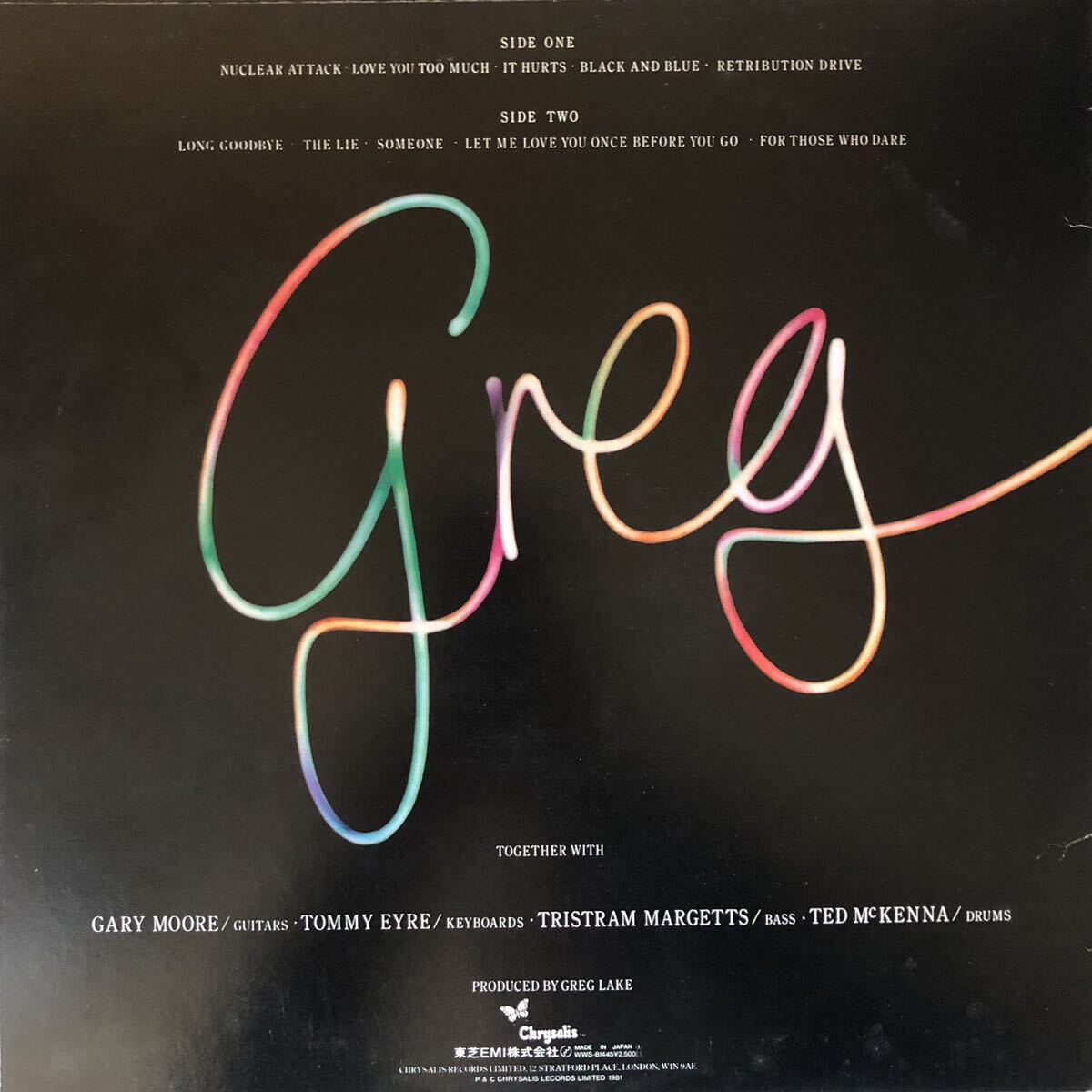 m419 LP запись [GREG LAKE / Greg * Ray k& Gary * Moore ] первоклассный запись 