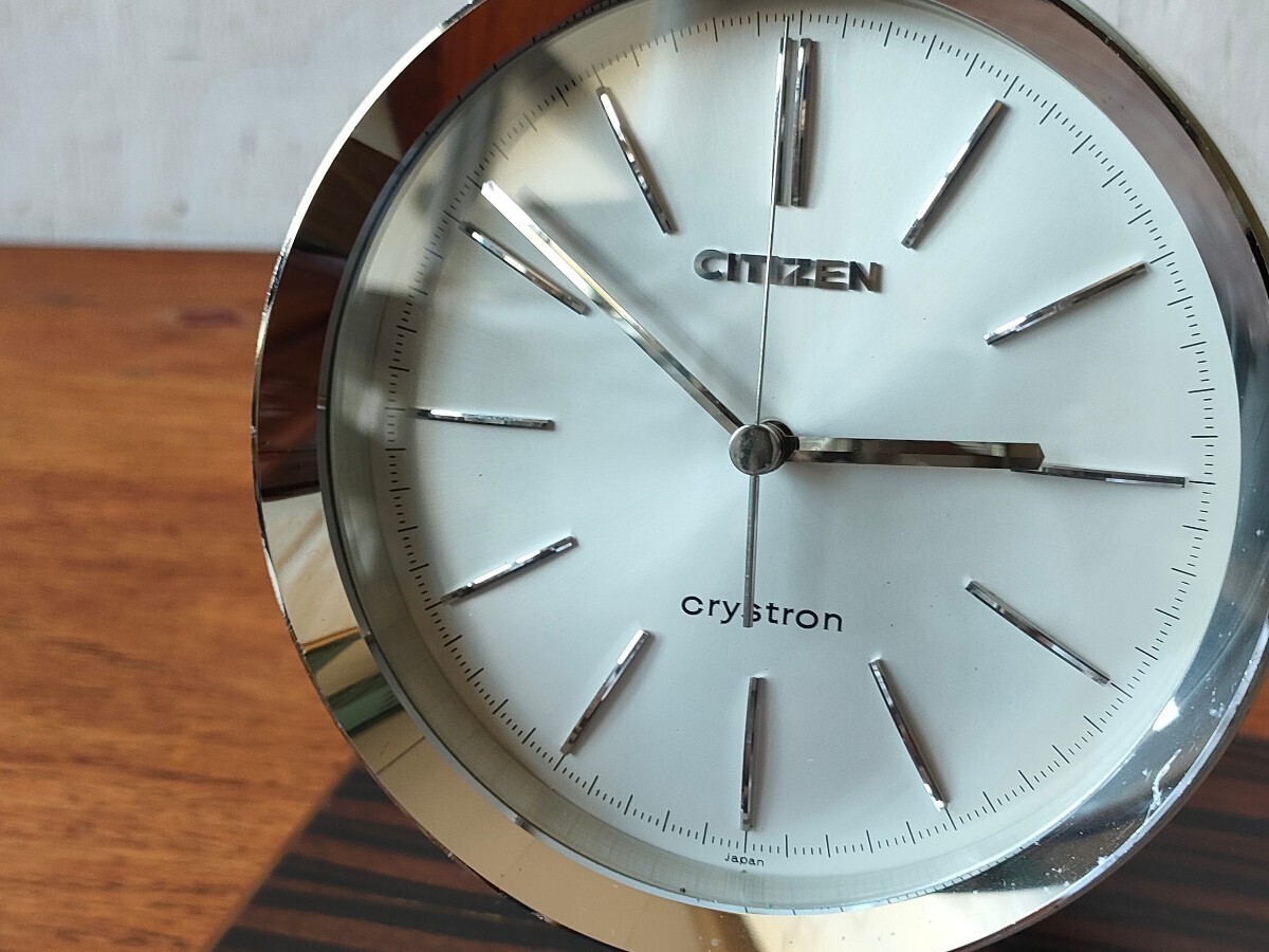 ビンテージ◎ CITIZEN シチズン Crystron 当時物 ミッドセンチュリー 置時計 時計 ジャンク品 電池式 の画像2