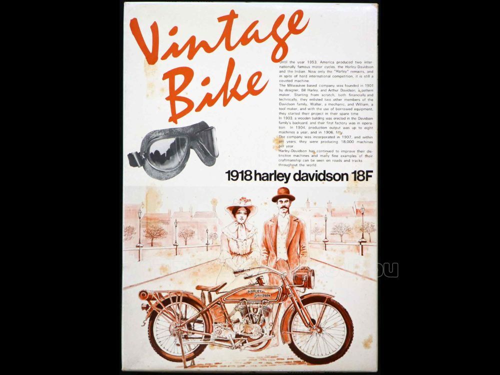 【アオシマ】1/16 1918 ハーレー ダヴィッドソン 18F AOSHIMA Harley davidson 未開封 未組立 当時モノ レア_画像2