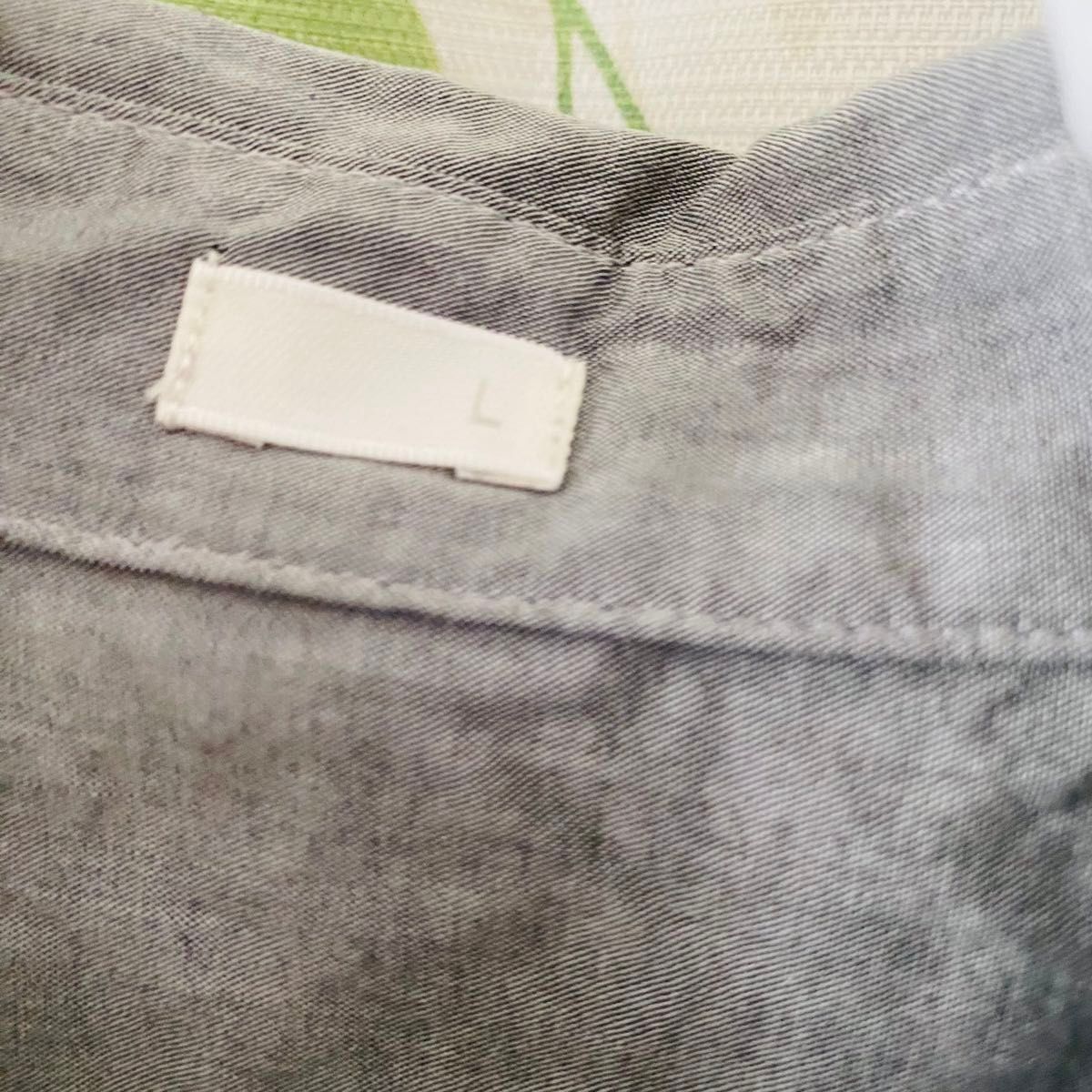 【未使用】GU 半袖シャツ  グレー　Lサイズ 綿100%