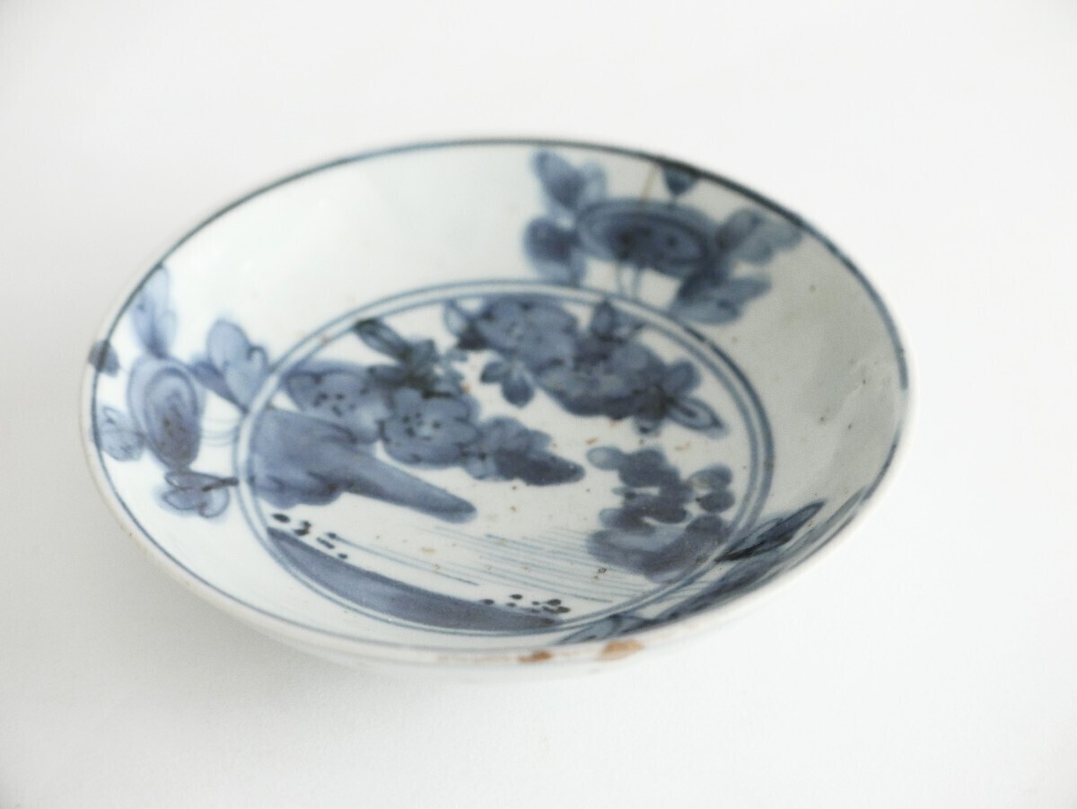{ reverse manner } the first period Imari blue and white ceramics plate 
