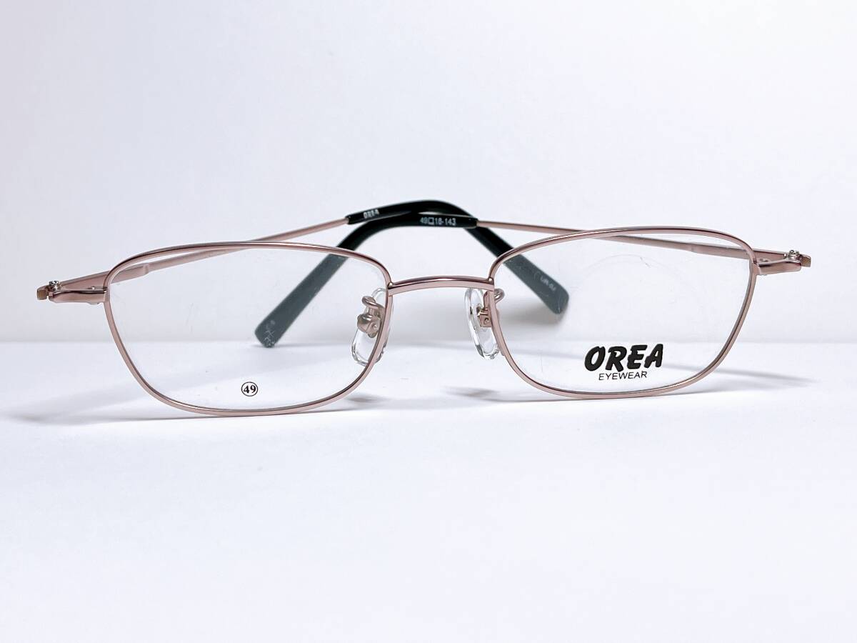 ライトピンク OREA EYEWEAR メガネ ★ スクエア 天地浅い スリム 眼鏡 メガネフレーム_画像6