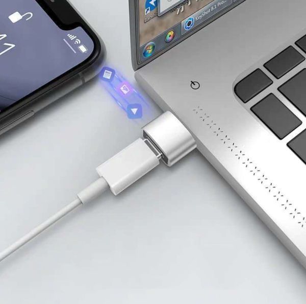 変換アダプタ ２個 セット 変換コネクタ 変換コネクター USB Type-C 変換アダプター iPhone タイプC スマホ アンドロイド 充電 ネイビー 紺_画像5