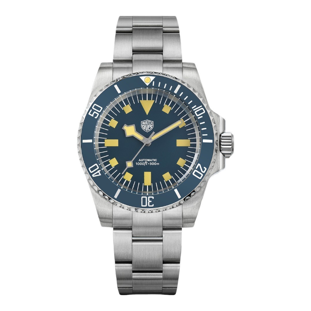  новый товар самозаводящиеся часы Watchdives Divers часы Vintage дизайн NH35 темно-синий мужские наручные часы автоматический вращение оправа 300m водонепроницаемый 