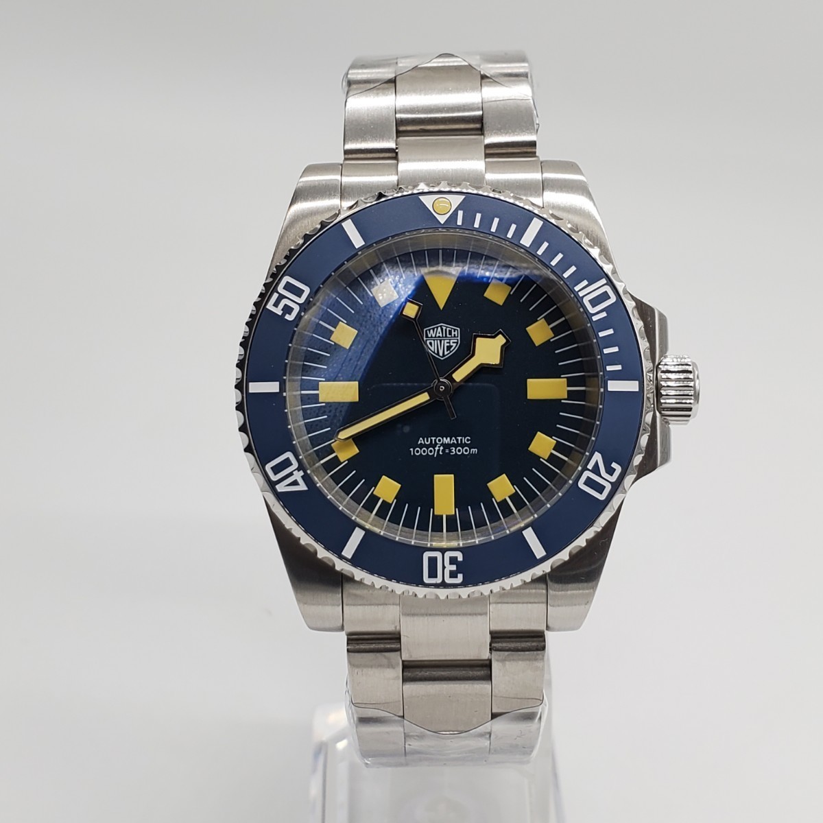  новый товар самозаводящиеся часы Watchdives Divers часы Vintage дизайн NH35 темно-синий мужские наручные часы автоматический вращение оправа 300m водонепроницаемый 