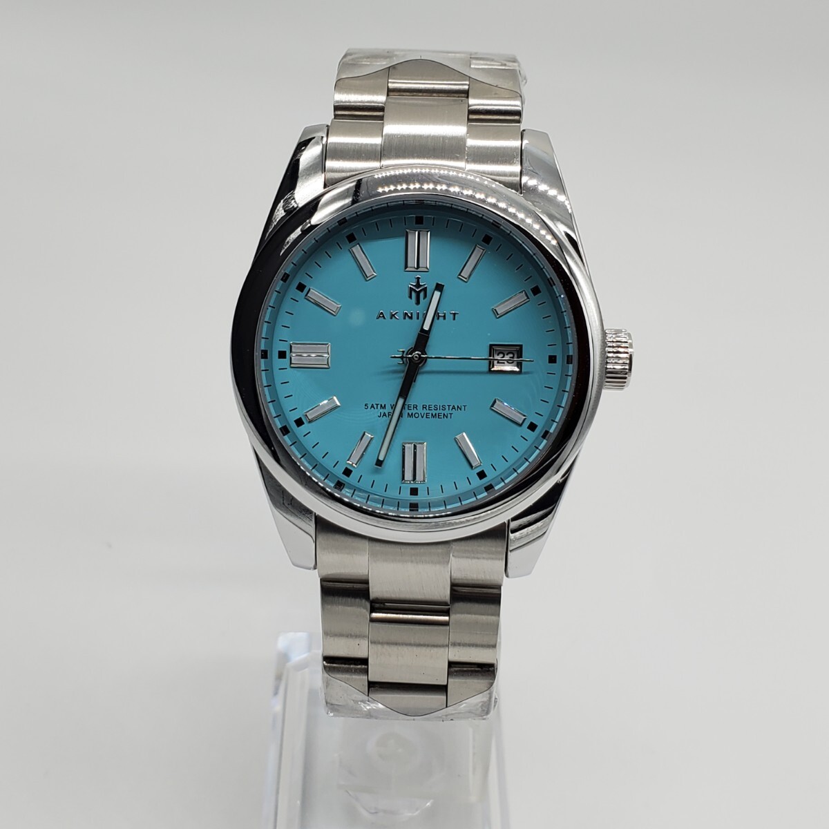 新品 AKNIGHT ターコイズブルー メンズ腕時計 クォーツ式の画像3
