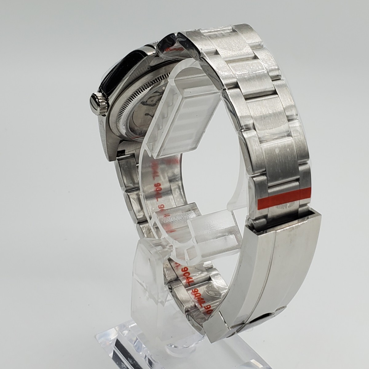 新品 自動巻 LARIMOKER ノーロゴ ブラック文字盤 36mm セイコー NH35 メンズ腕時計 機械式 サファイア風防 シースルーバック仕様_画像4