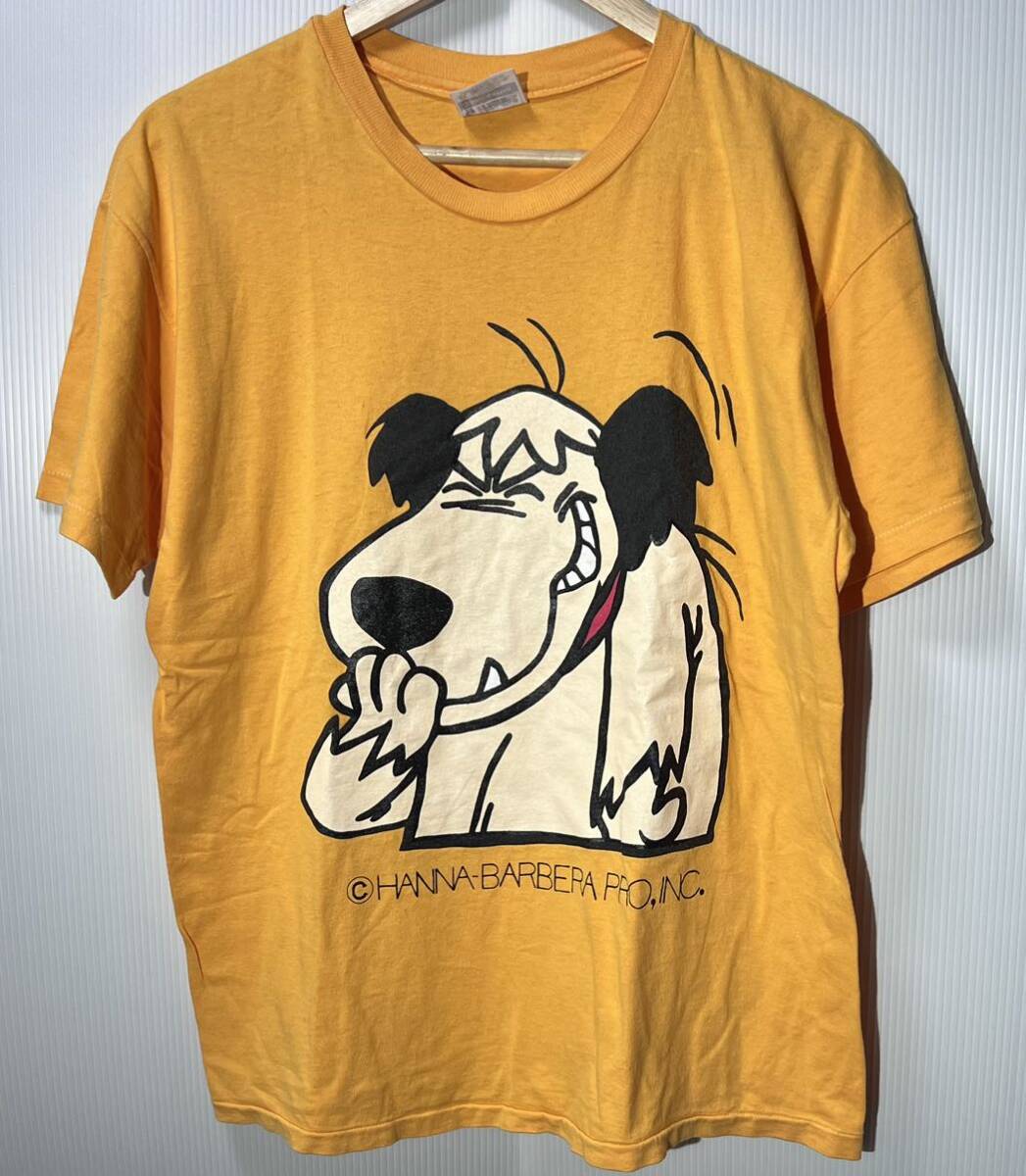 80s チキチキマシン猛レース ケンケン ヴィンテージ プリントTシャツ 黄色 L USA製 Hanes HANNA-BARBERA キャラクターTの画像1