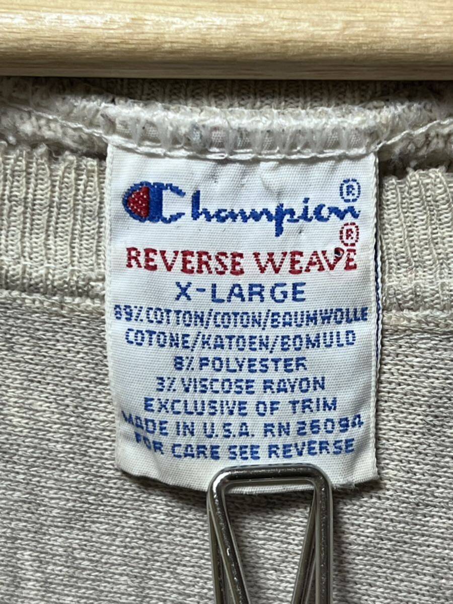 90s champion REVERSE WEAVE ヴィンテージクルースウェット チャンピオン リバース 刺繍タグ 前期 グレー XL USA製 RN26094 THUNDERBIRDの画像1